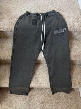 Men's Washed Charcoal Drawstring Joggers